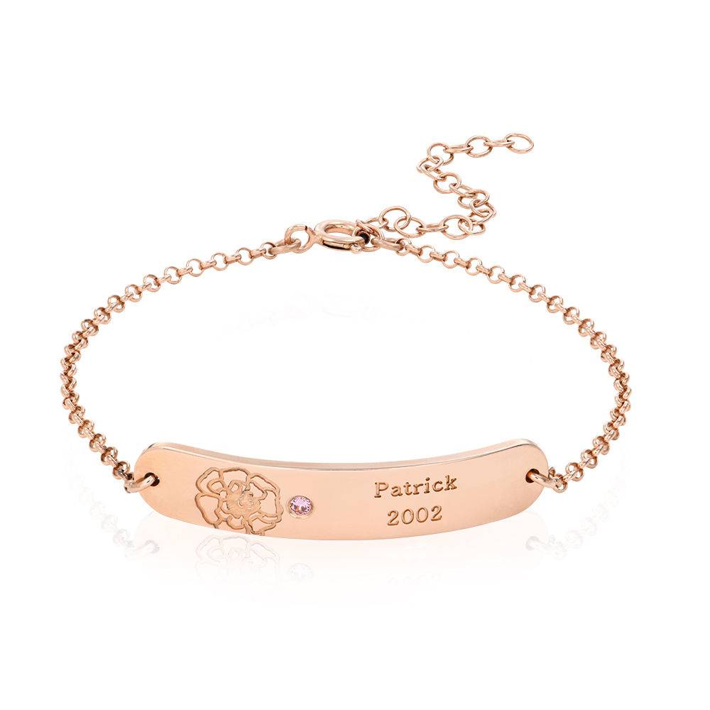 Blossom Birth Flower & Stone Bracelet in 18ct Rose Gold Plating product photo