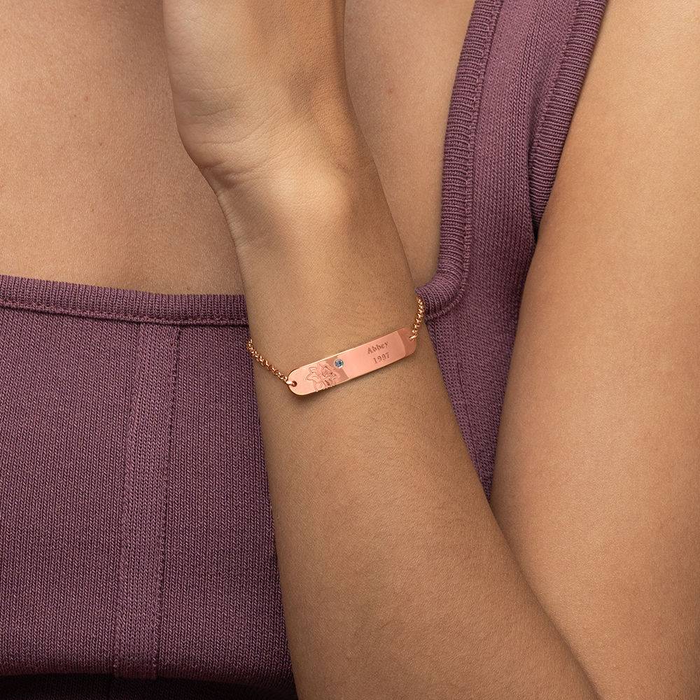 18k rosé vergulde Bloesem armband met geboortebloem en -steen-1 Productfoto