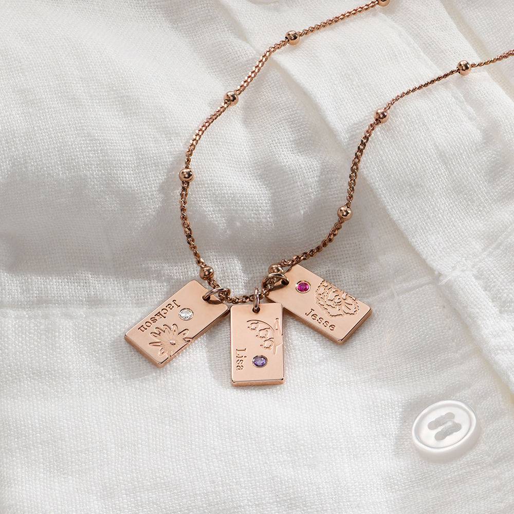 Blossom Birth Flower & Stone Necklace in 18ct Rose Gold Vermeil-3 product photo