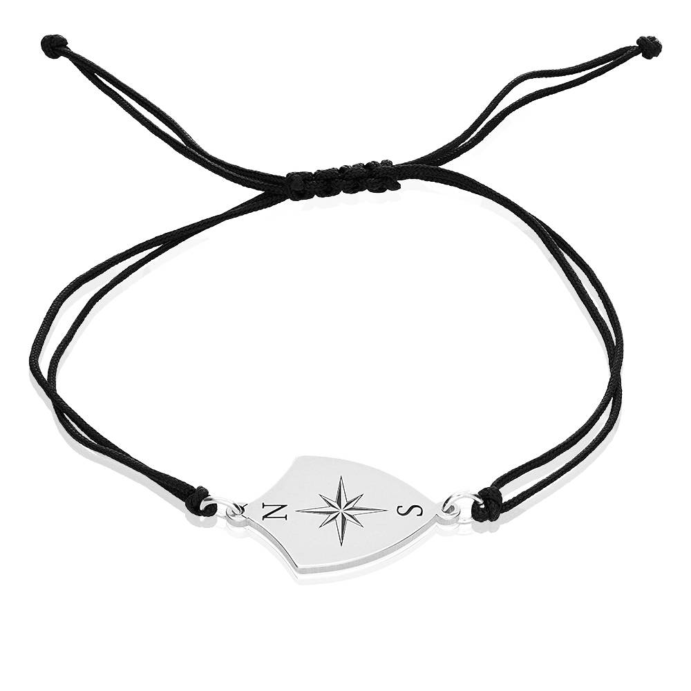 Boys Initial Compass Bracelet in Sterling Silver-4 product photo