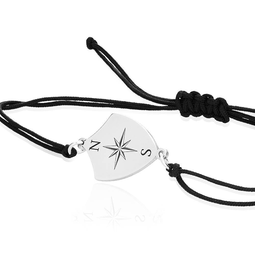 Boys Initial Compass Bracelet in Sterling Silver-1 product photo
