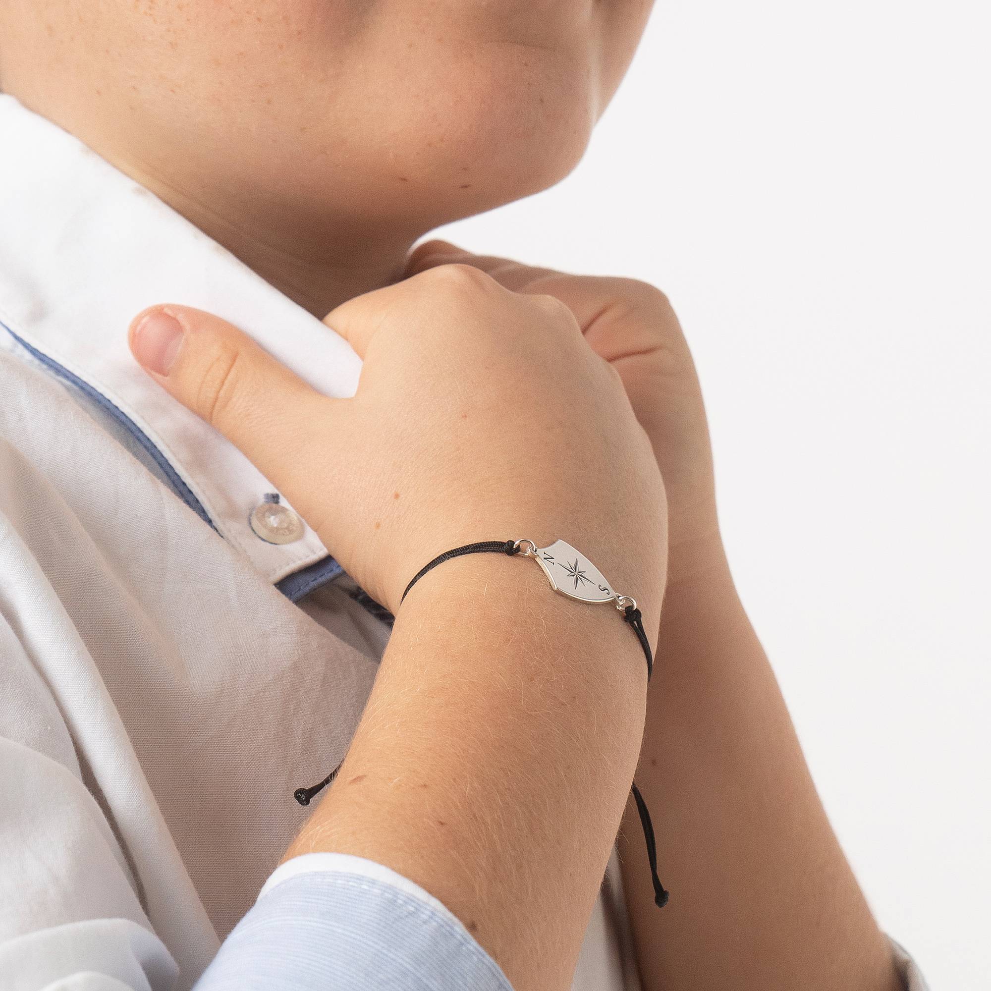 Initialkompass Armband für Jungen - 925er Sterlingsilber-1 Produktfoto