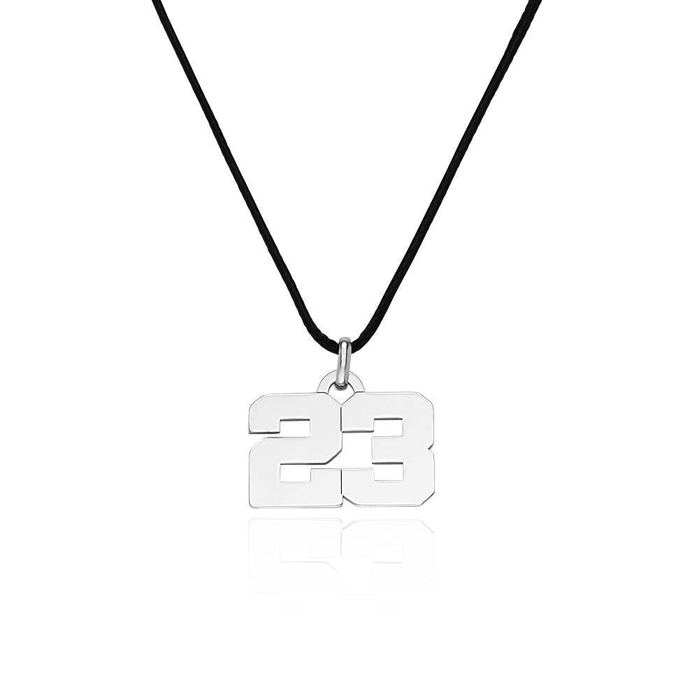 Boys Team / Player Number Necklace in Sterling Silver-5 product photo