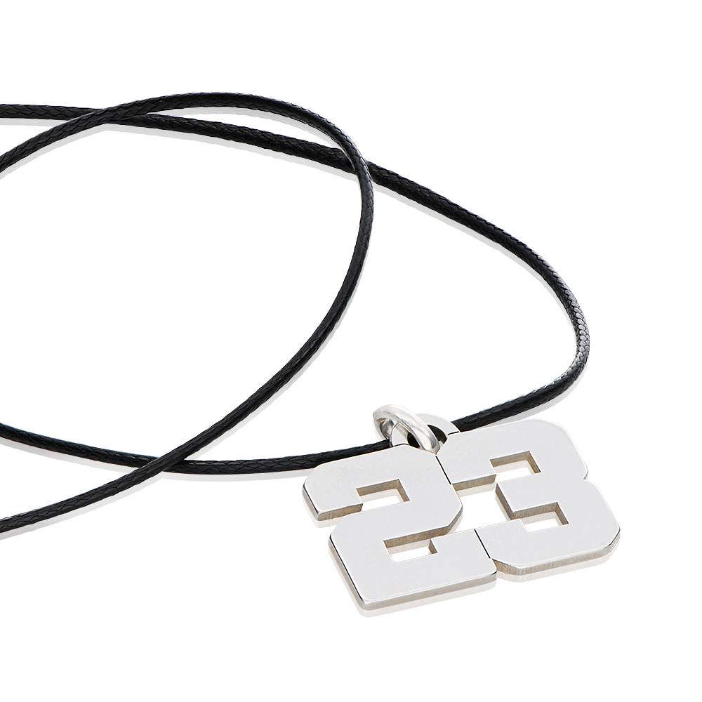 Boys Team / Player Number Necklace in Sterling Silver-6 product photo