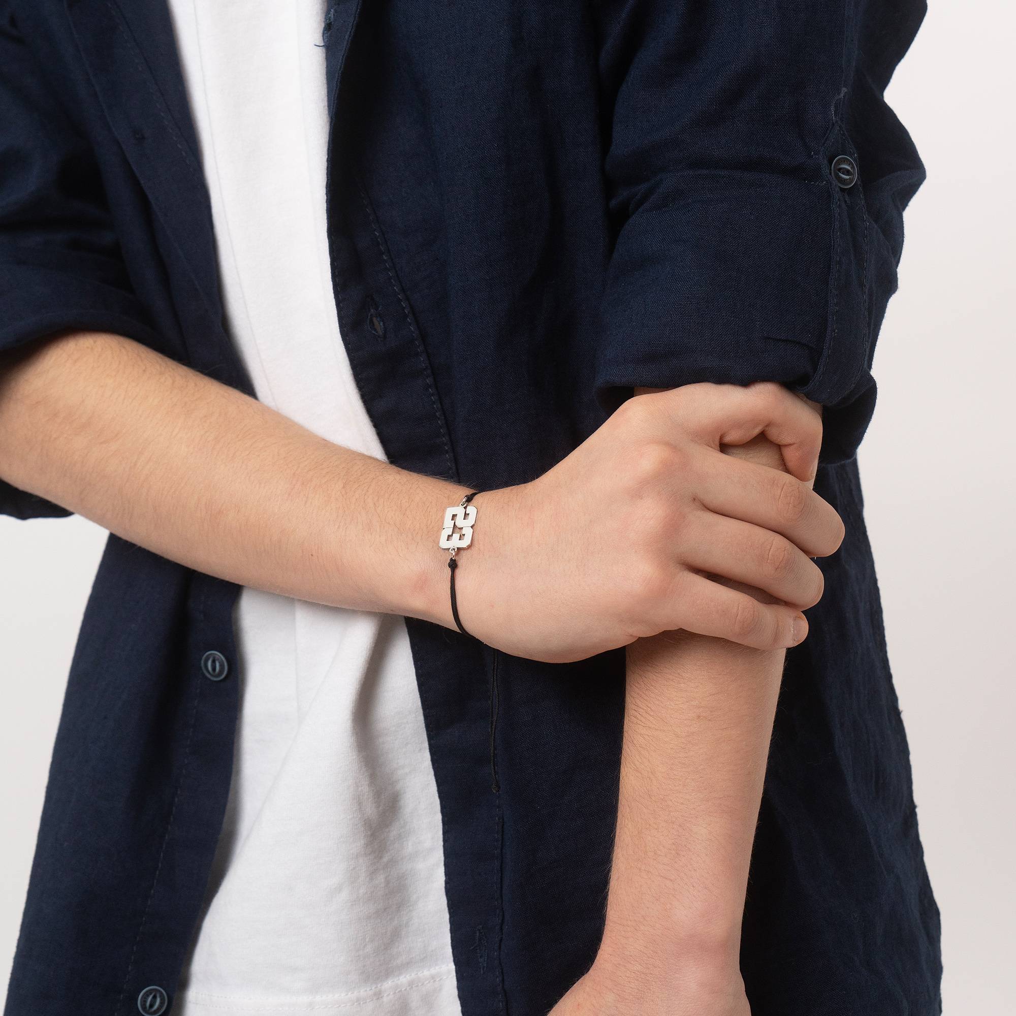 Rugnummer Armband voor Jongens in Sterling Zilver-5 Productfoto