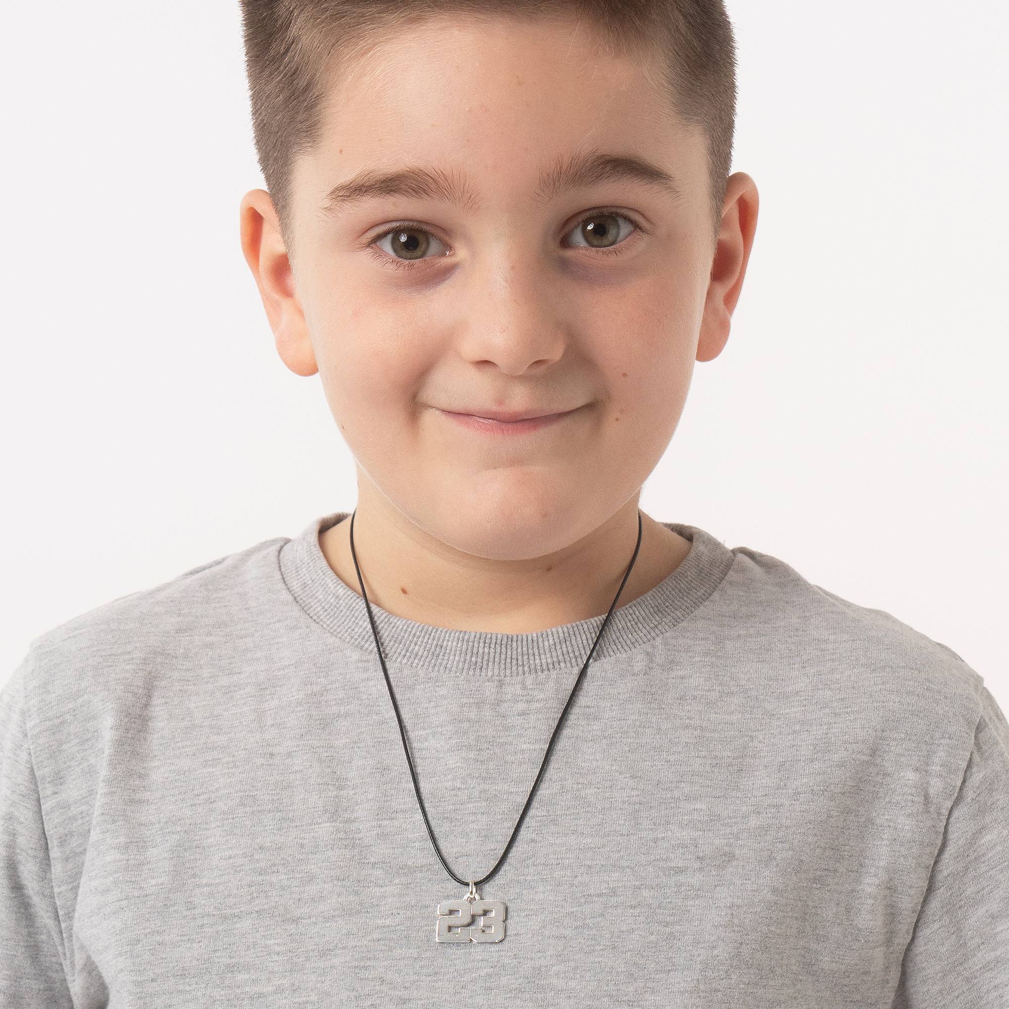 Boys Team / Player Number Necklace in Sterling Silver-5 product photo