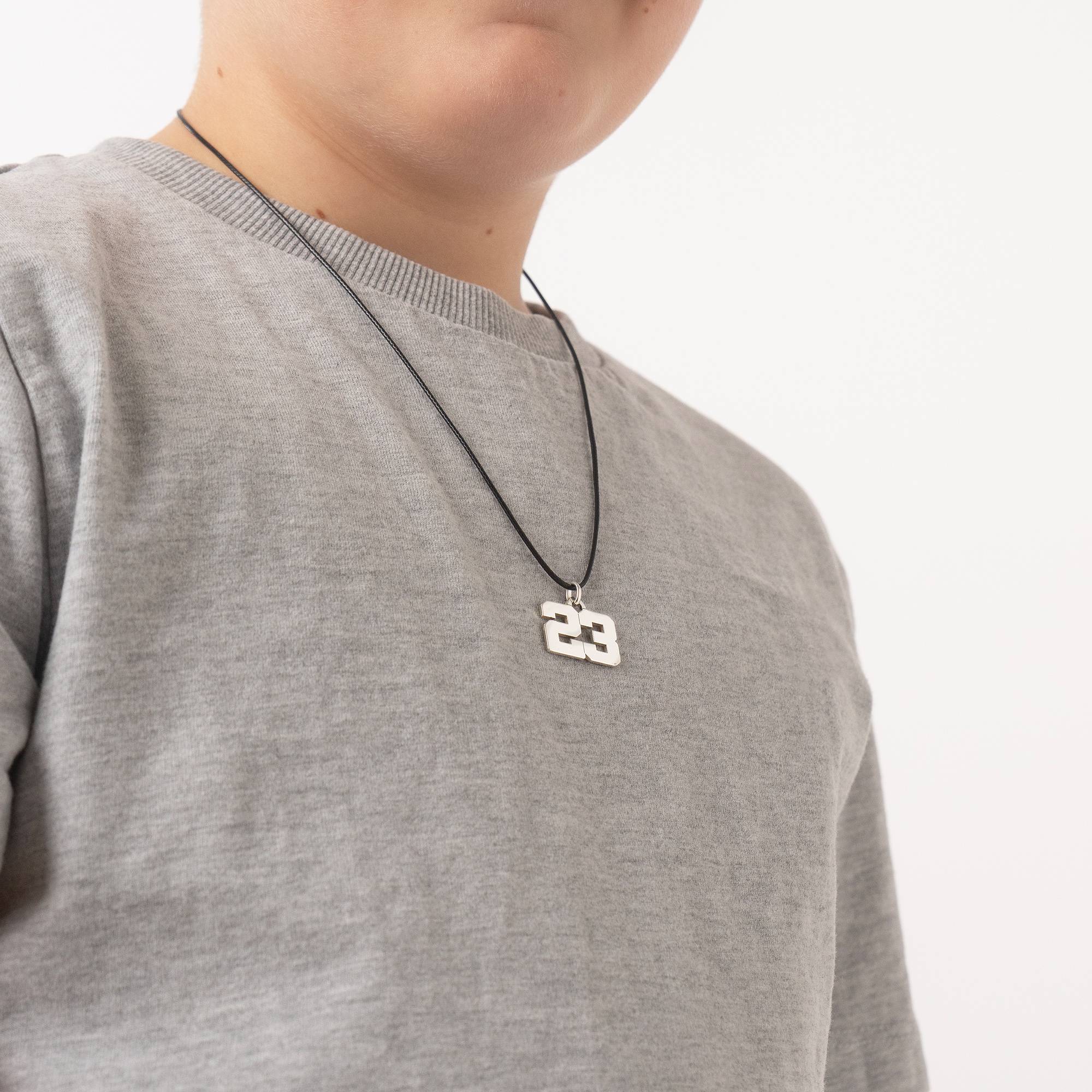 Boys Team / Player Number Necklace in Sterling Silver-4 product photo