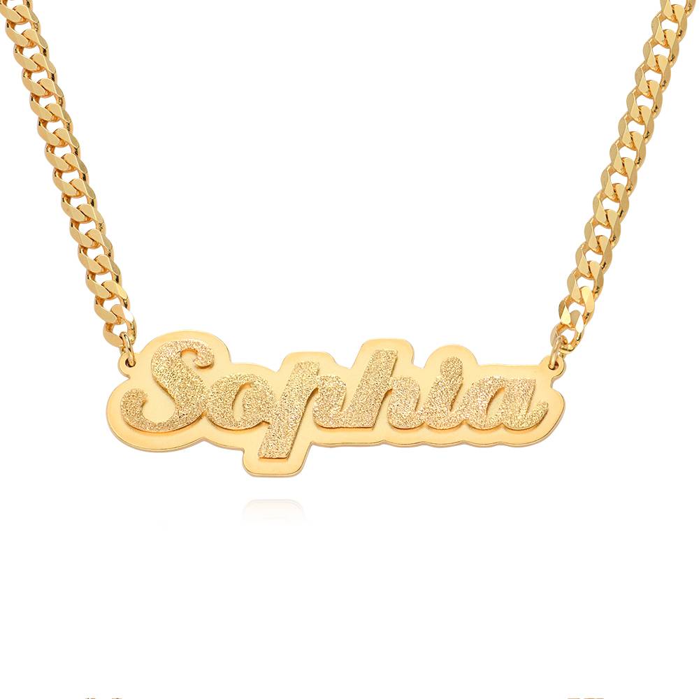 Brandi Double Plated Name Necklace in 18K Gold Plating-4 product photo