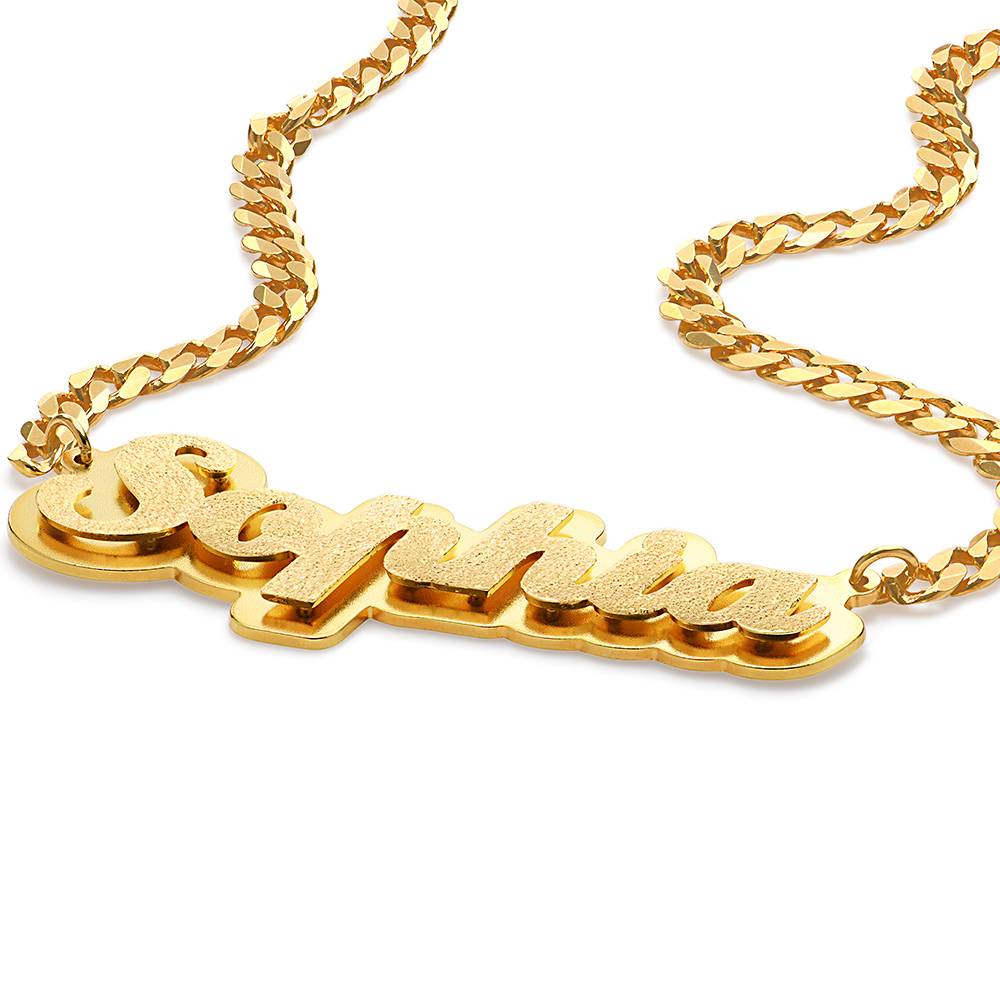 Brandi Double Plated Name Necklace in 18K Gold Plating-6 product photo
