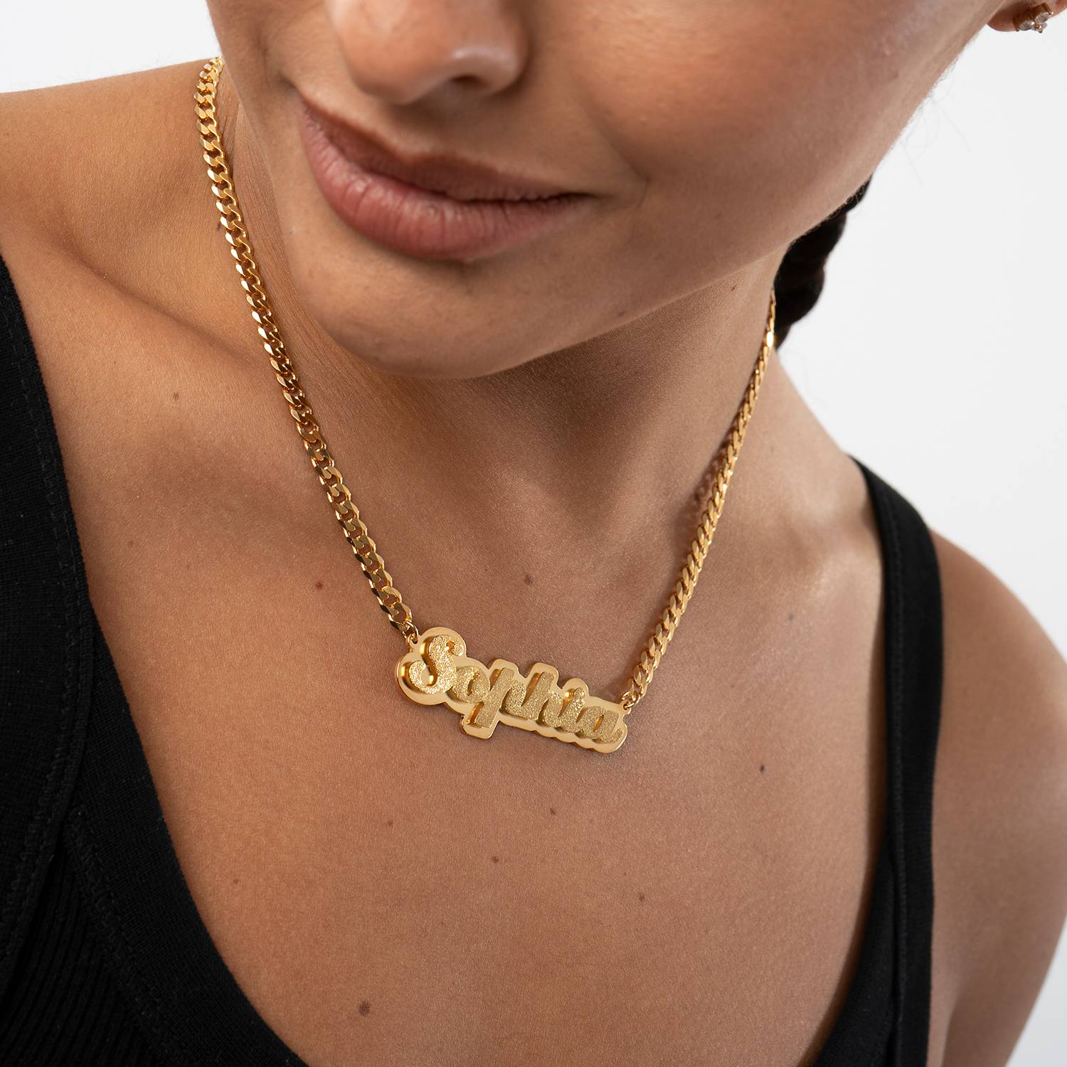 Brandi Double Plated Name Necklace in 18K Gold Plating-6 product photo