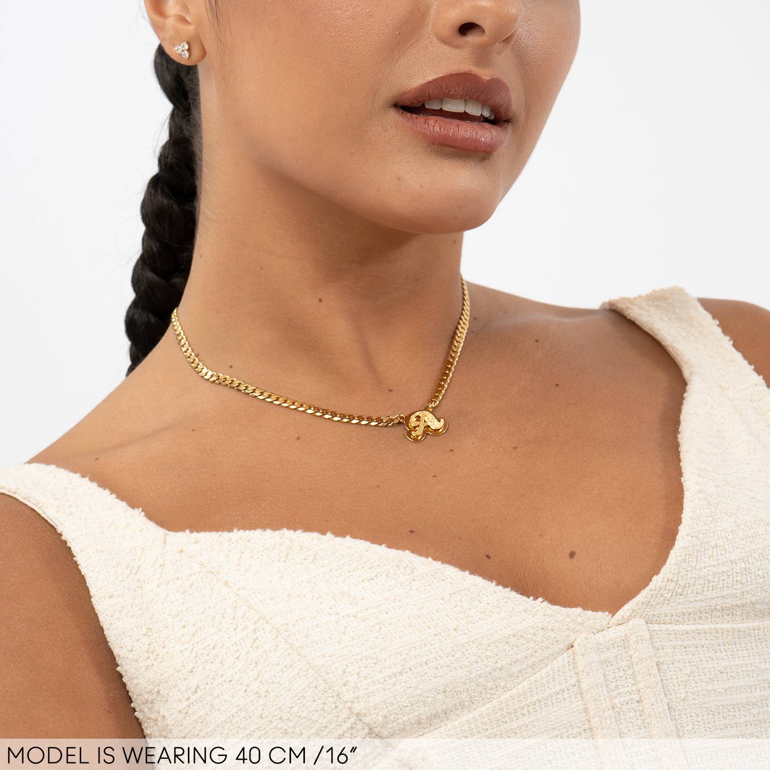 Brandi Double Plated Name Initials Necklace in 18K Gold Vermeil-4 product photo