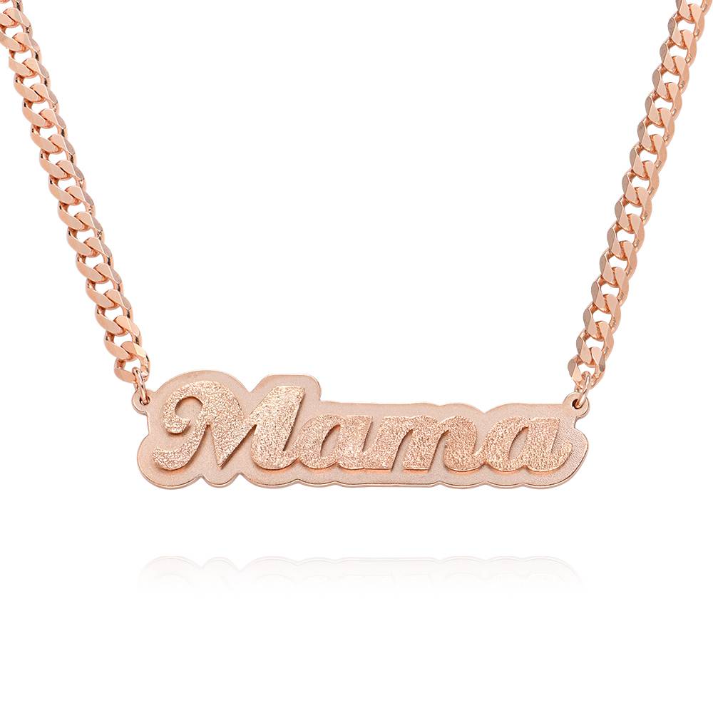 Brandi Double Plated Name Initials Necklace in 18K Rose Gold Plating product photo