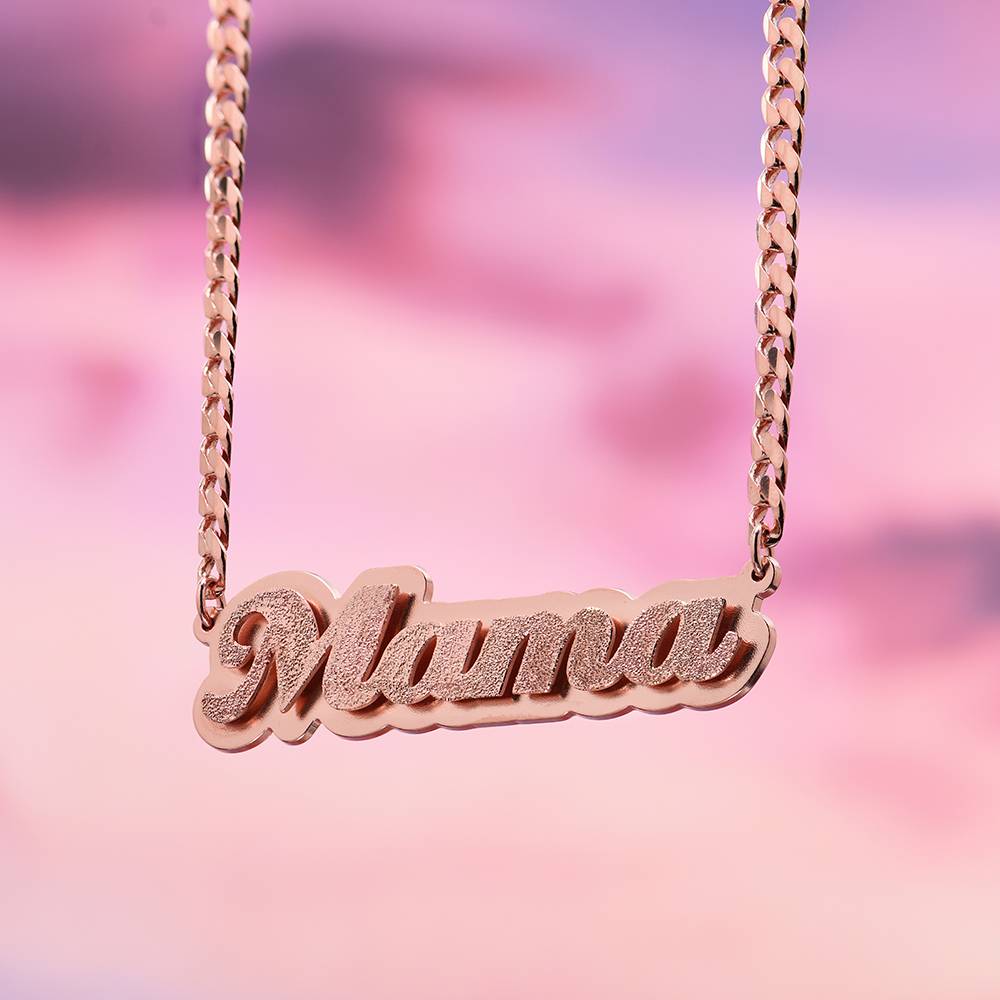 Brandi Double Plated Name Necklace in 18K Rose Gold Plating-3 product photo