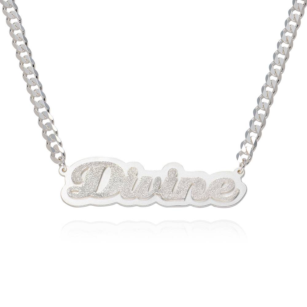 Brandi Double Plated Name Necklace in Sterling Silver-3 product photo