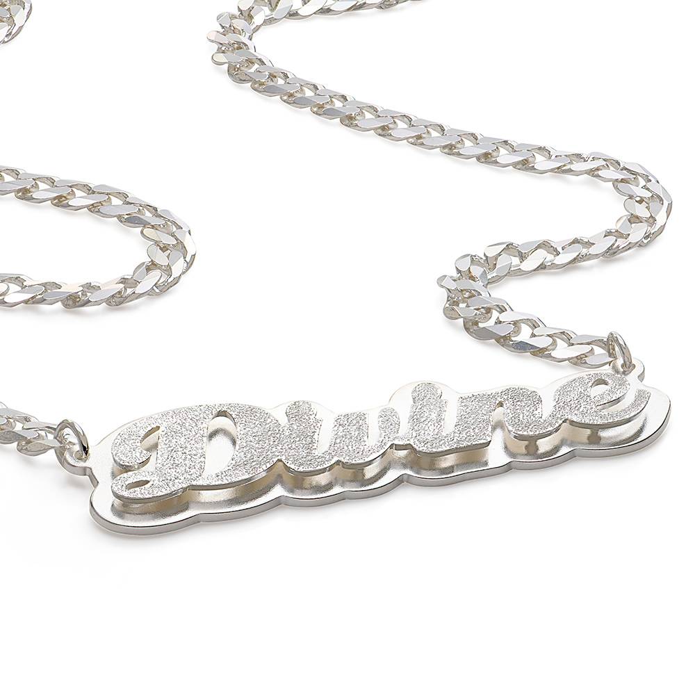 Brandi Double Plated Name Necklace in Sterling Silver-2 product photo