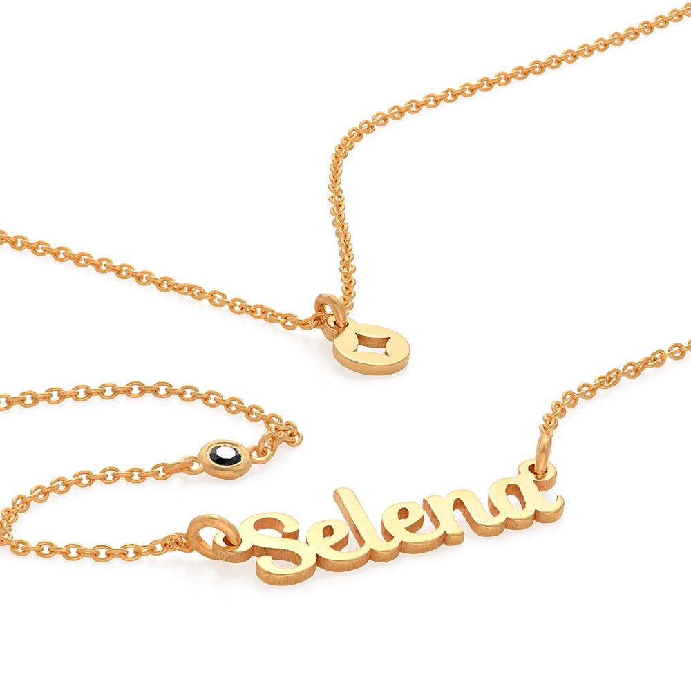 Collar Bridget Star Layered Name con piedra preciosa en baño de oro de 18 quilates-5 foto de producto