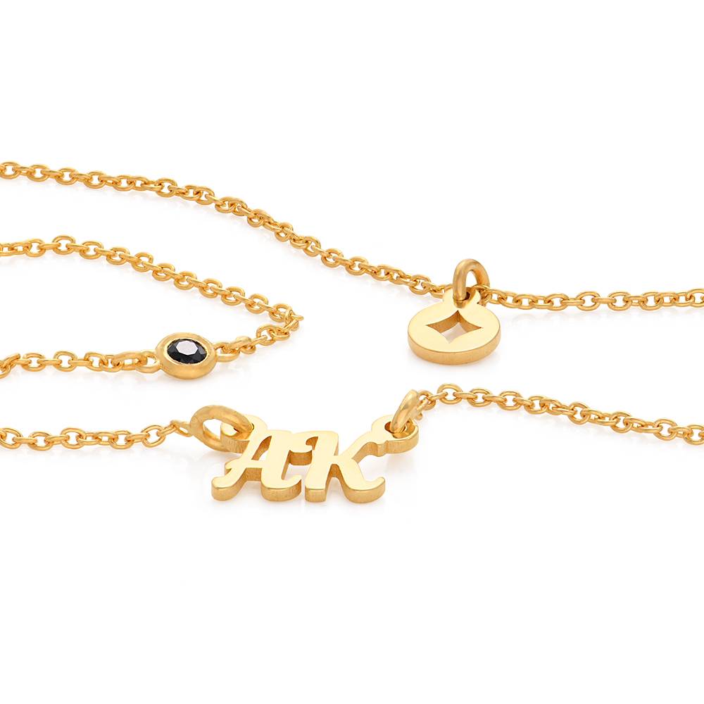 Bridget Star Layered Name Necklace with Gemstone in 18K Gold Vermeil-3 product photo