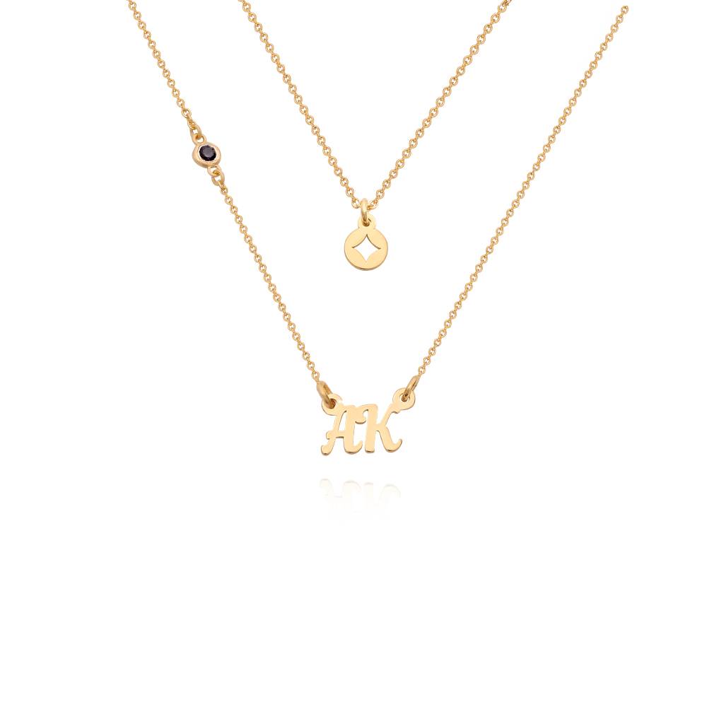 Bridget Star Layered Name Necklace with Gemstone in 18K Gold Vermeil-2 product photo
