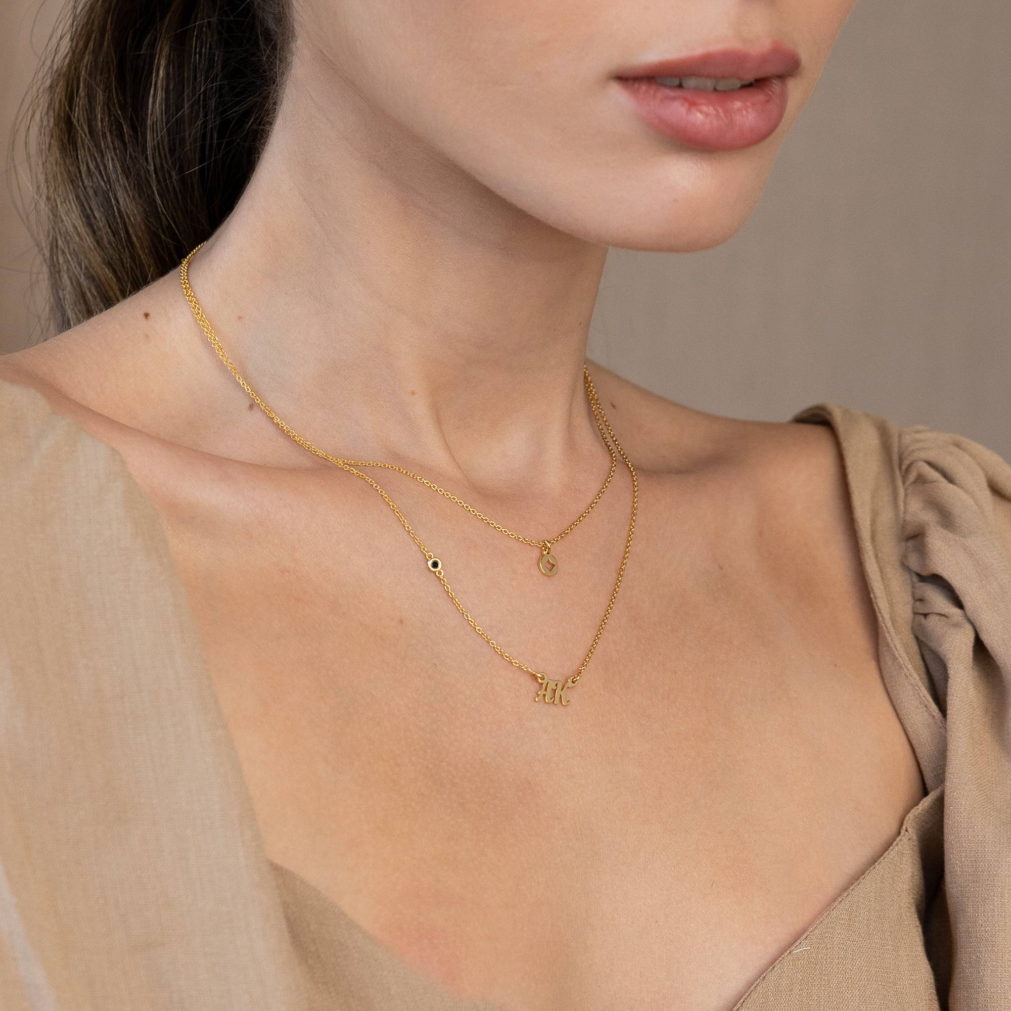 Collar Bridget Star Layered Name con piedra preciosa en baño de oro de 18 quilates vermeil-3 foto de producto