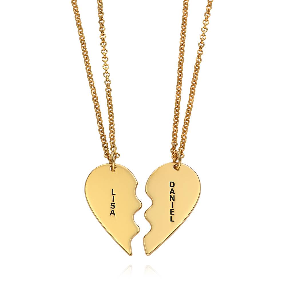 Collar Personalizado Chapado en Oro con Corazón Divisible | MYKA