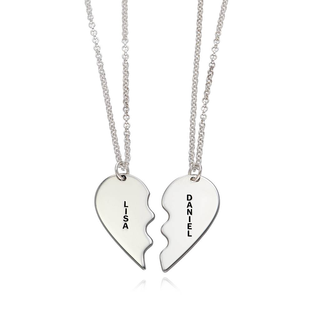 Gepersonaliseerde "twee zielen in één hart" in sterling zilver-1 Productfoto