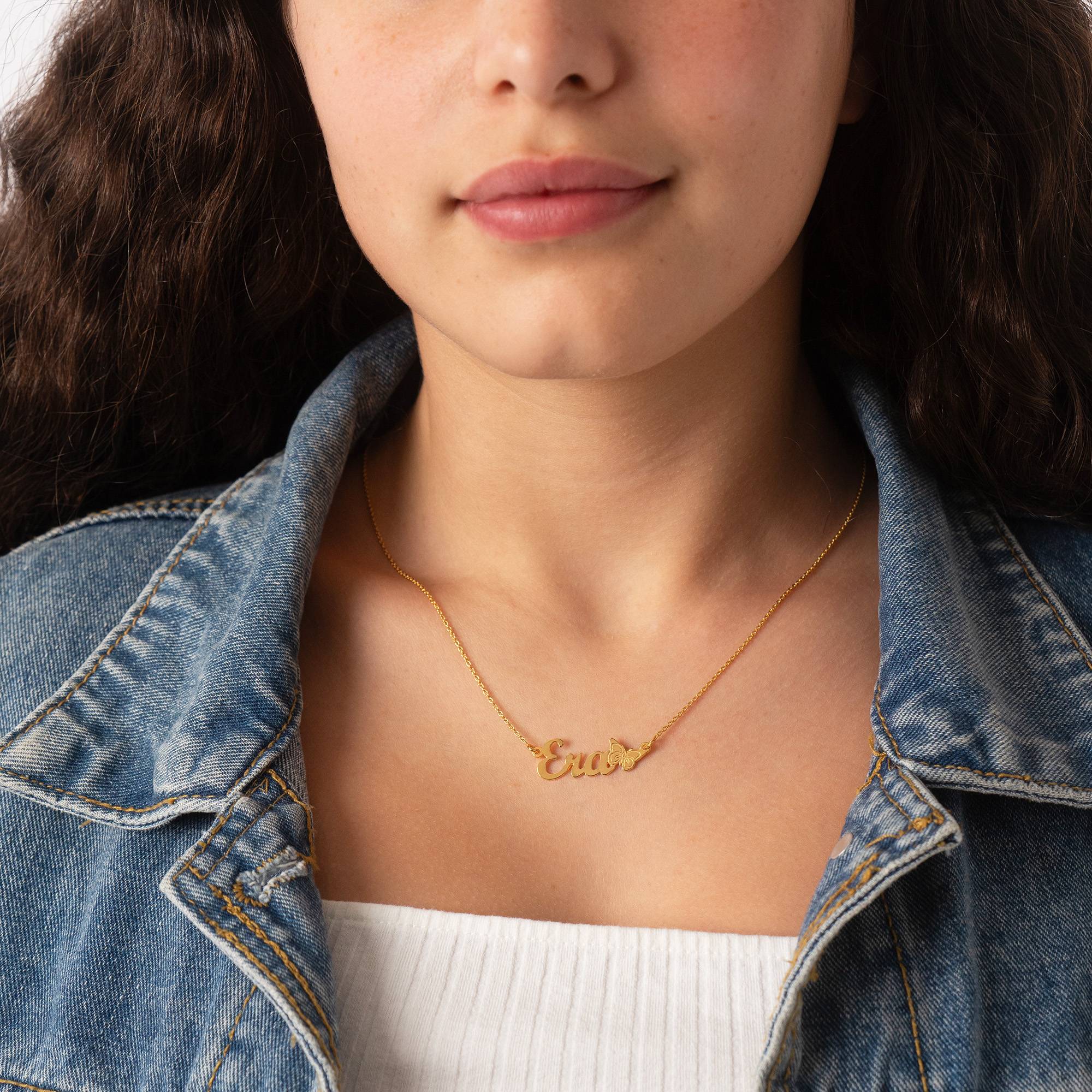 Teen's Butterfly Name Necklace with in 18ct Gold Plating-4 product photo
