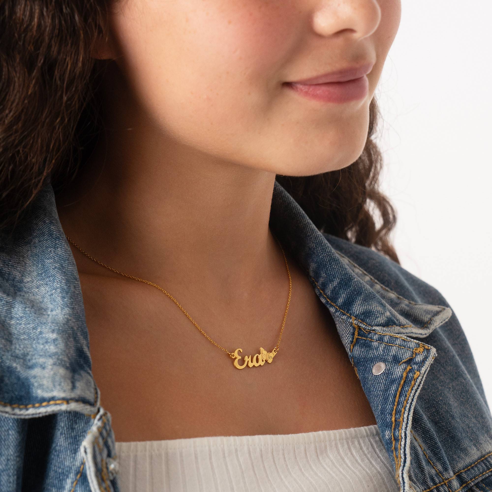 Teen's Butterfly Name Necklace with in 18ct Gold Plating-1 product photo