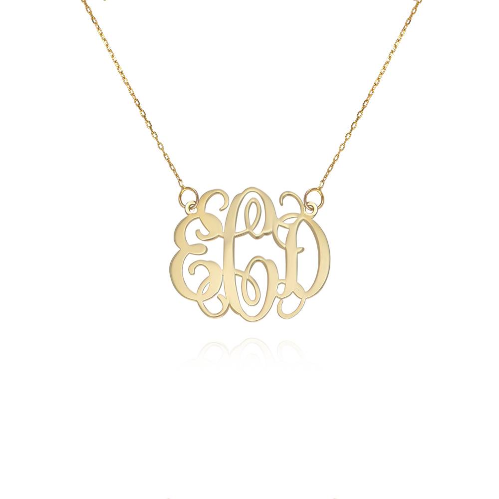 Celebrity Monogram Initials Necklace in 14k Gold product photo