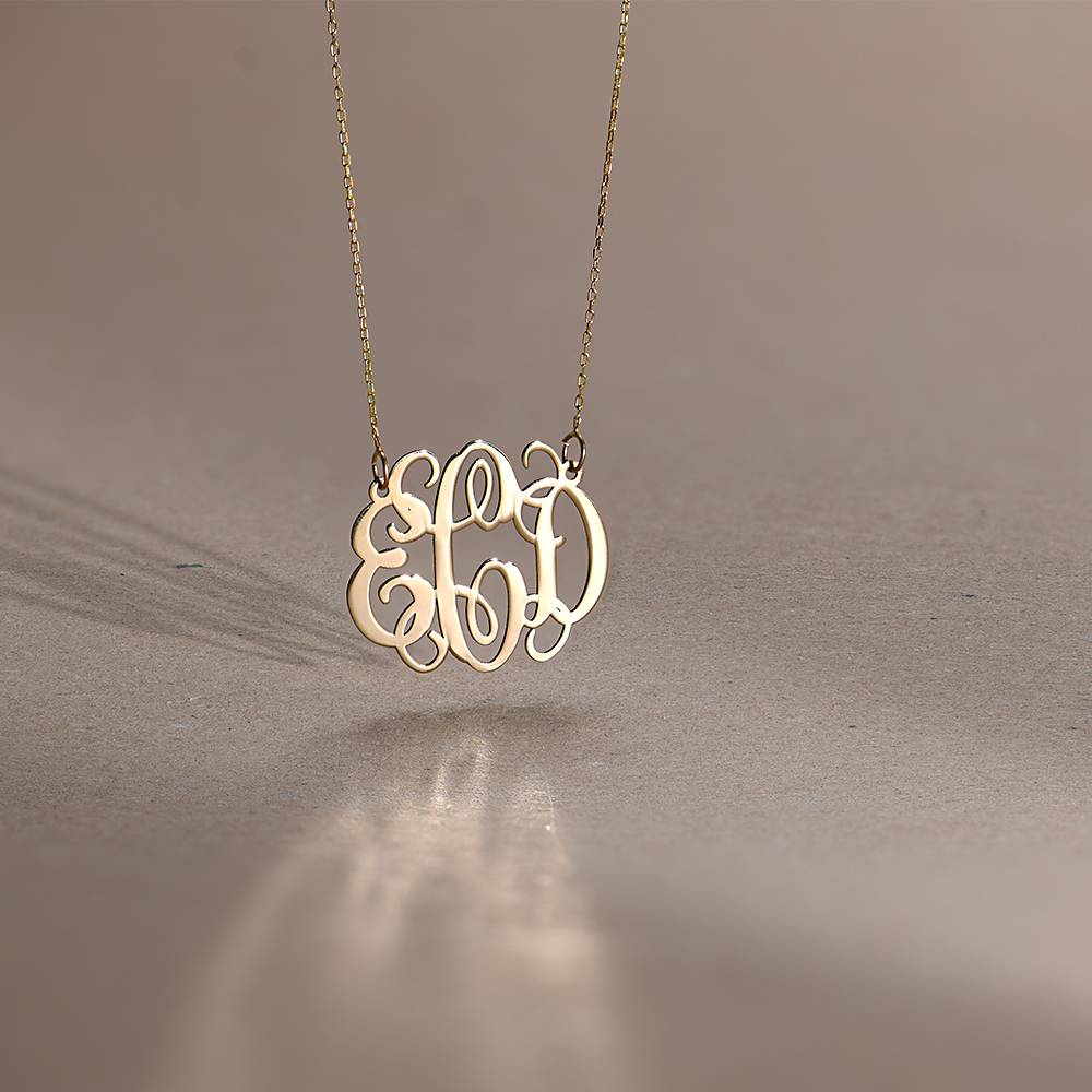 Celebrity Monogram Initials Necklace in 14k Gold-2 product photo