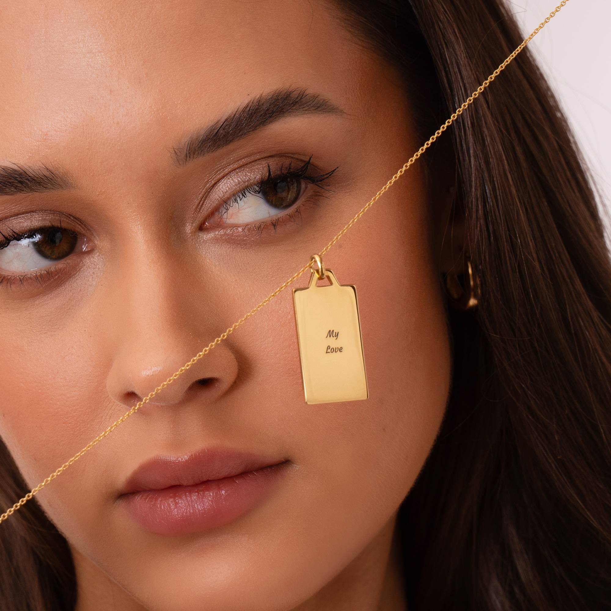 Himmelskt Pärlemor Personligt Halsband i 18K guld vermeiil-3 produktbilder