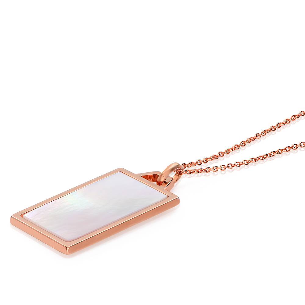 Celestial Mother of Pearl Personalized Necklace in 18K Rose Gold Plating-1 product photo