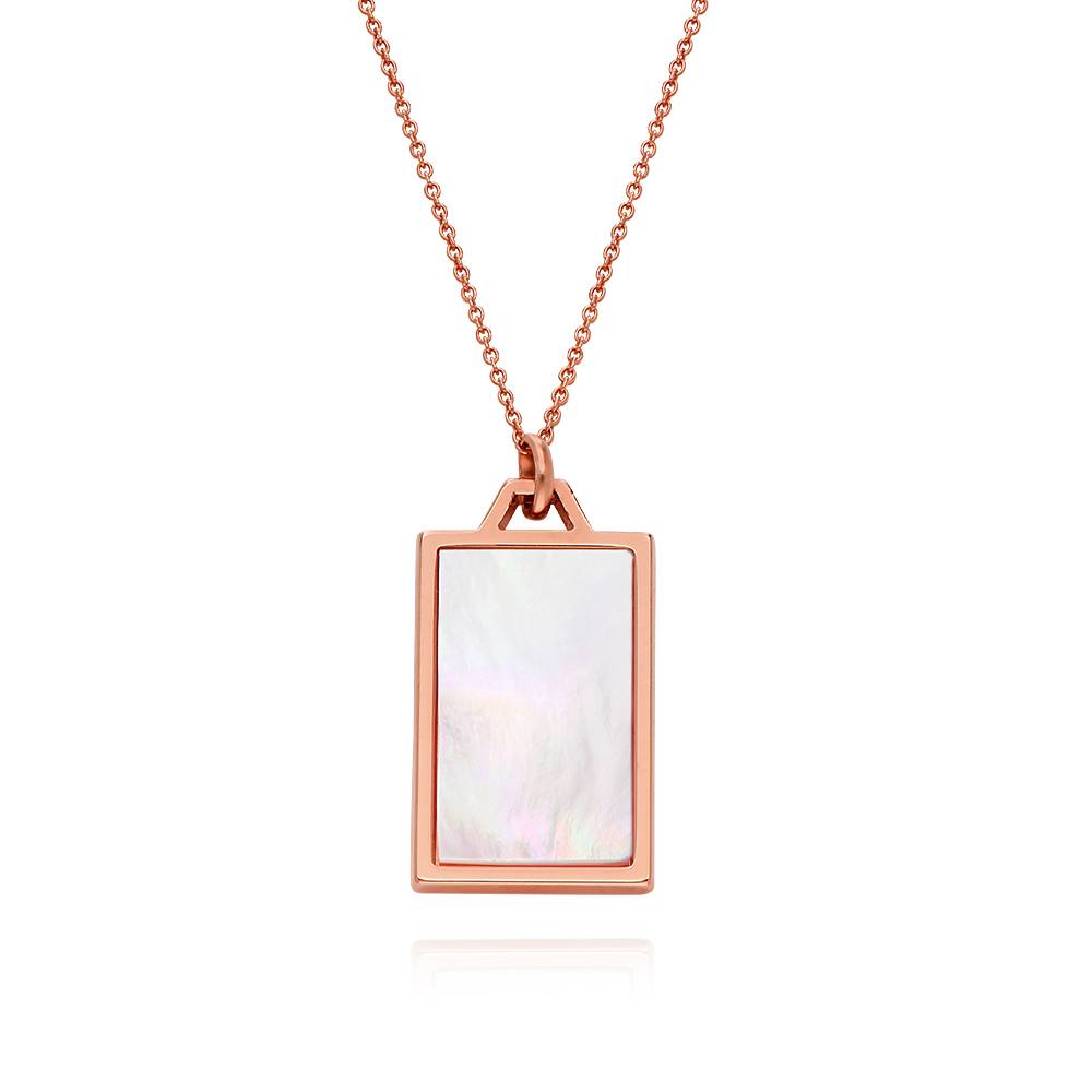 Celestial Mother of Pearl Personalized Necklace in 18K Rose Gold Plating-2 product photo
