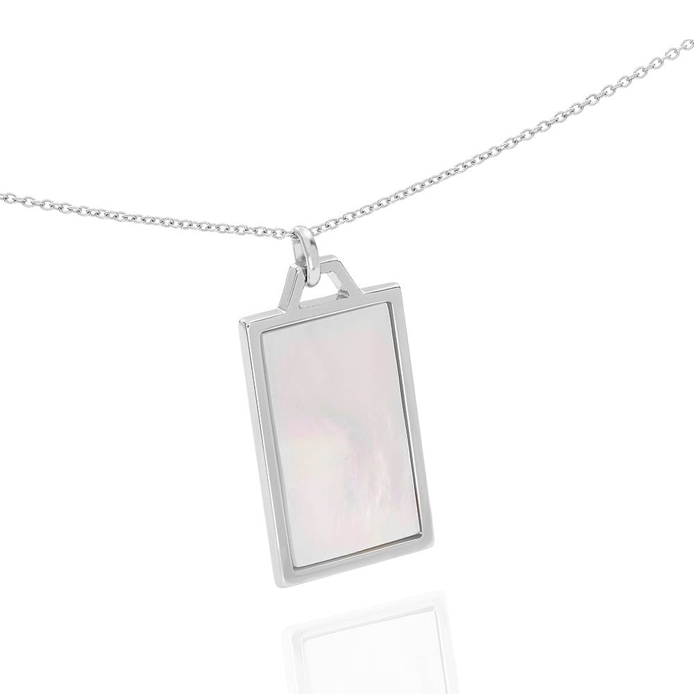 Celestial Mother of Pearl Personalized Necklace in Sterling Silver-3 product photo