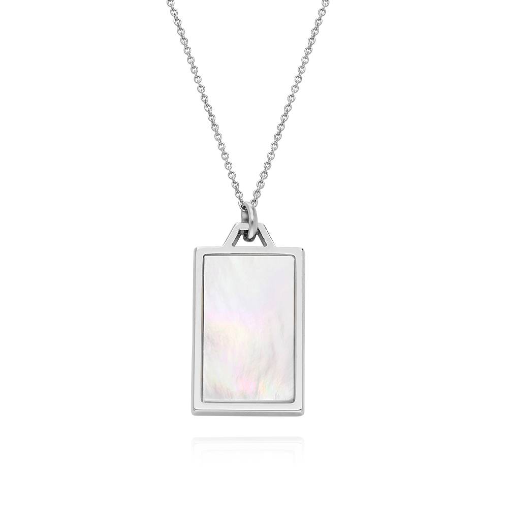 Celestial Mother of Pearl Personalized Necklace in Sterling Silver-6 product photo