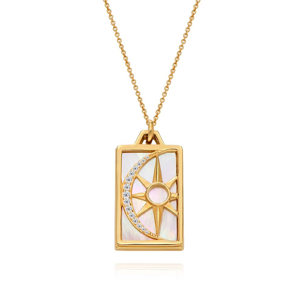 Celestial Sun & Moon Personalised Necklace in 18ct Gold Vermeil-3 product photo