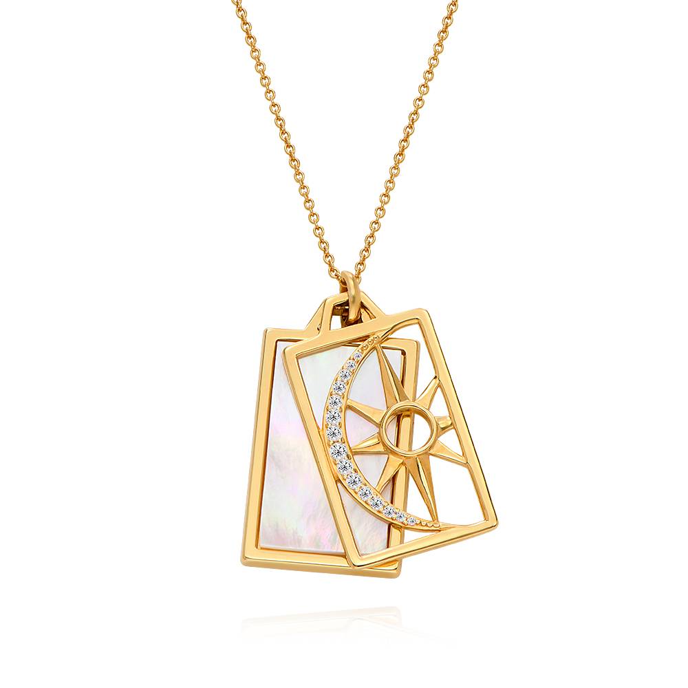 "Celestial Sol y Luna" Collar personalizado en oro vermeil-3 foto de producto