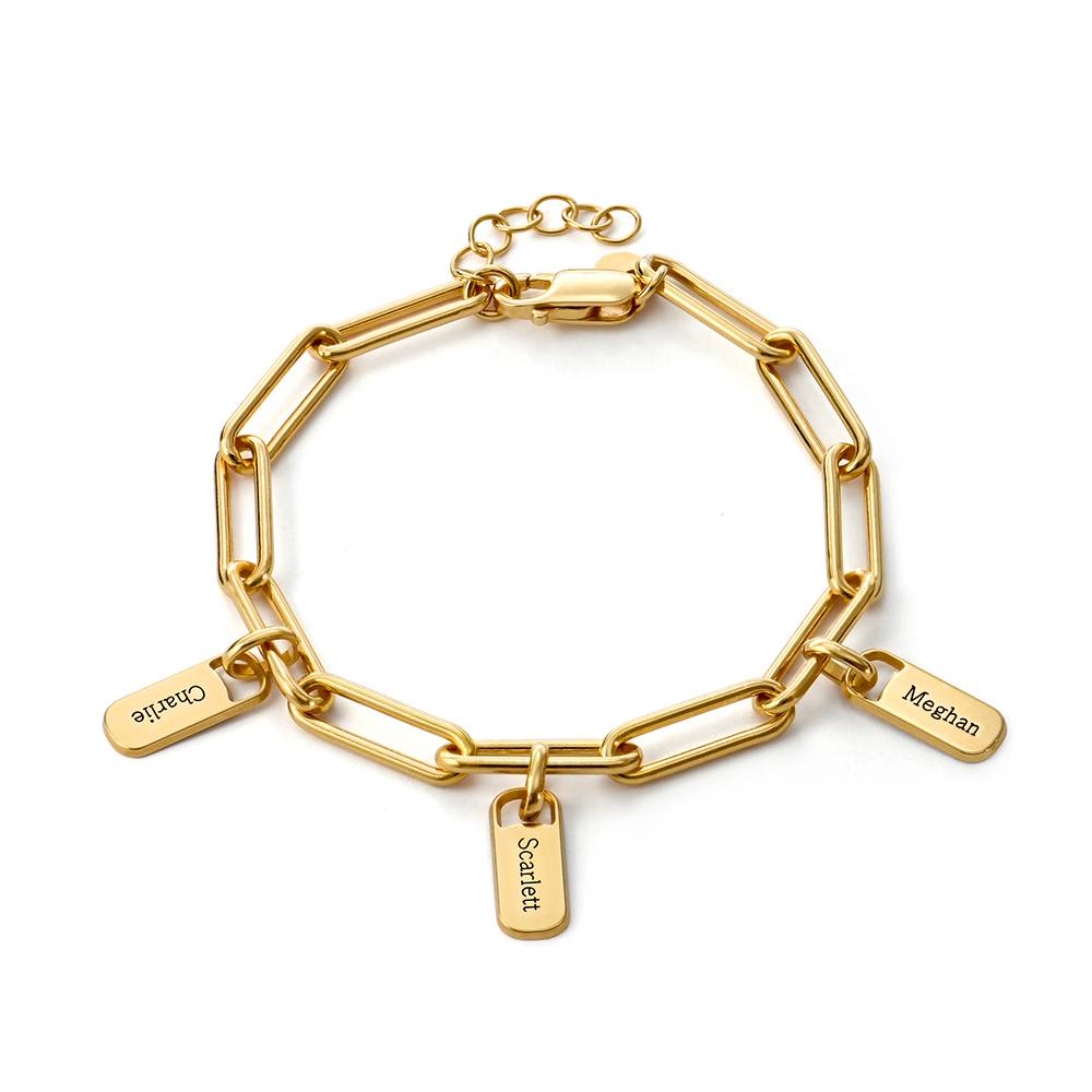 Rory Chain Link Bracelet with Custom Charms in 18ct Gold Plating-3 product photo