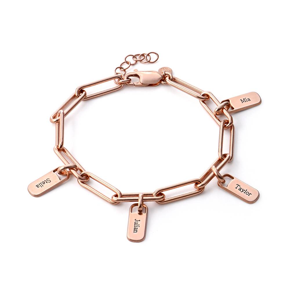 Rory Schakelarmband met Gepersonaliseerde Bedels in Rosé Verguld