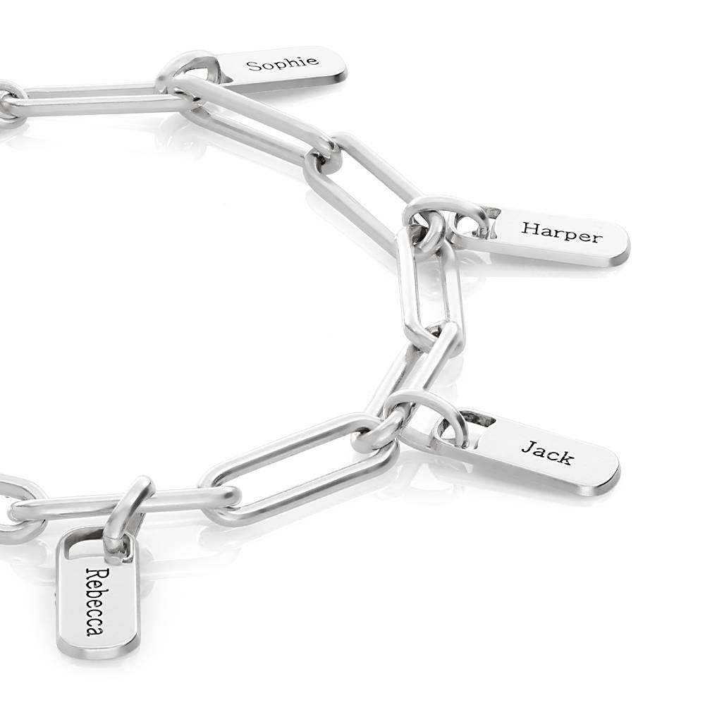 Rory Chain Link Bracelet with Custom Charms in Sterling Silver-5 product photo