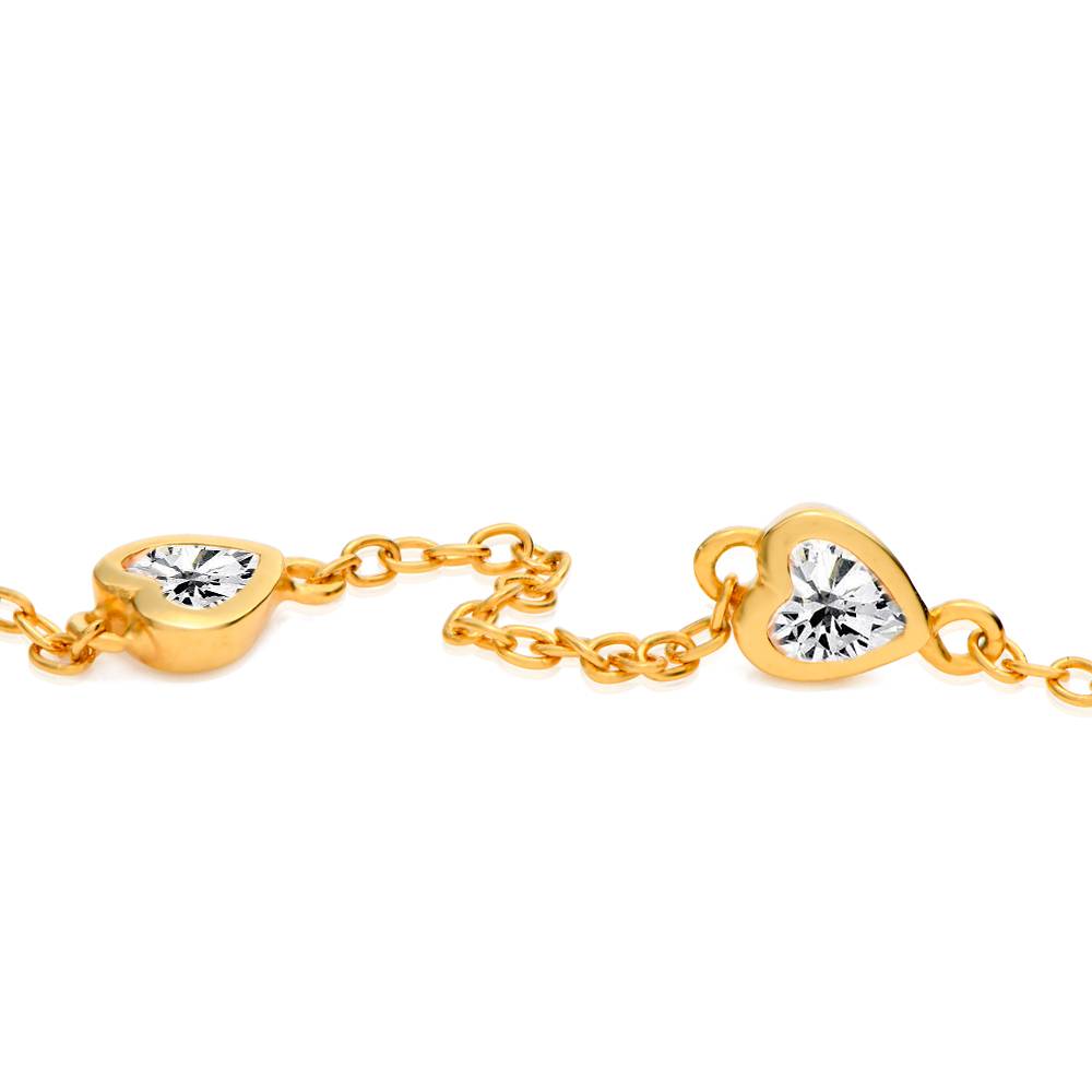 Bracelet avec Nom en Chaîne de Cœur Charli en Vermeil d'Or 18 carats-5 photo du produit