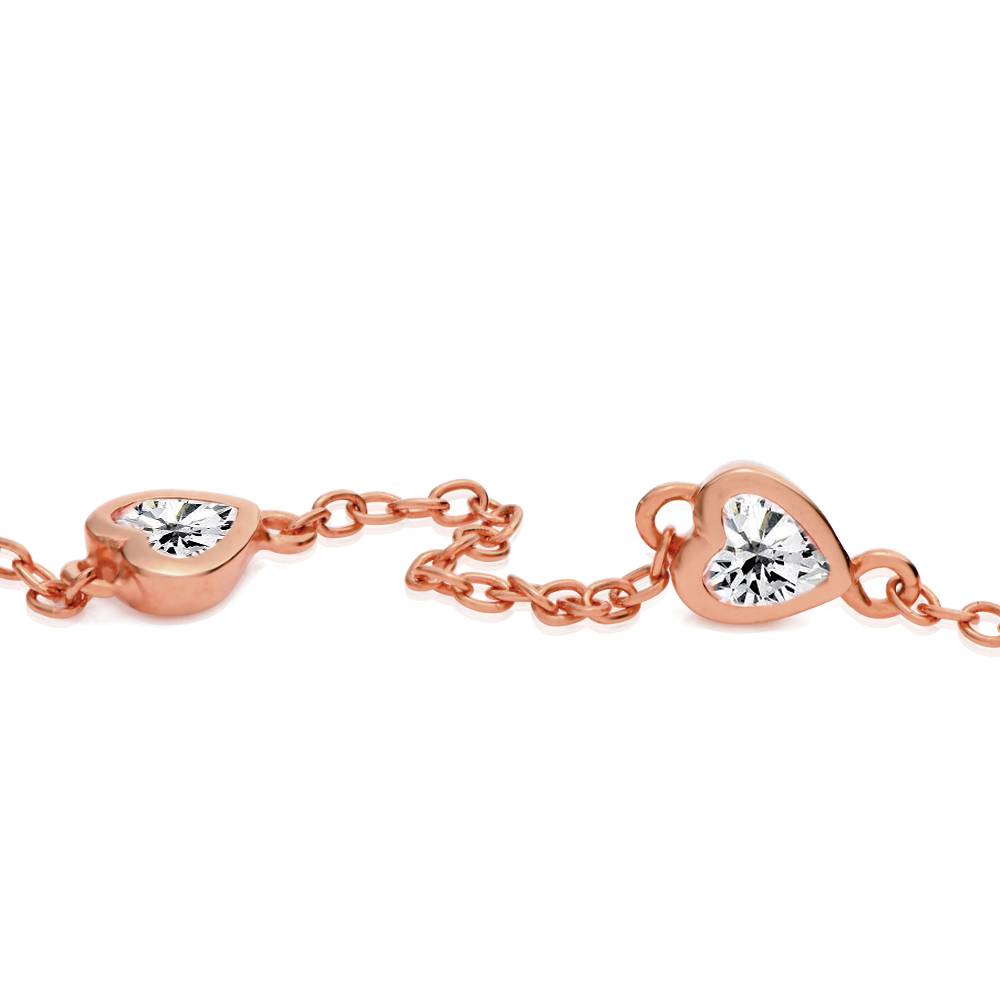 Charli Heart Chain Navnarmbånd  i 18K rosa guldbelægning-3 produkt billede