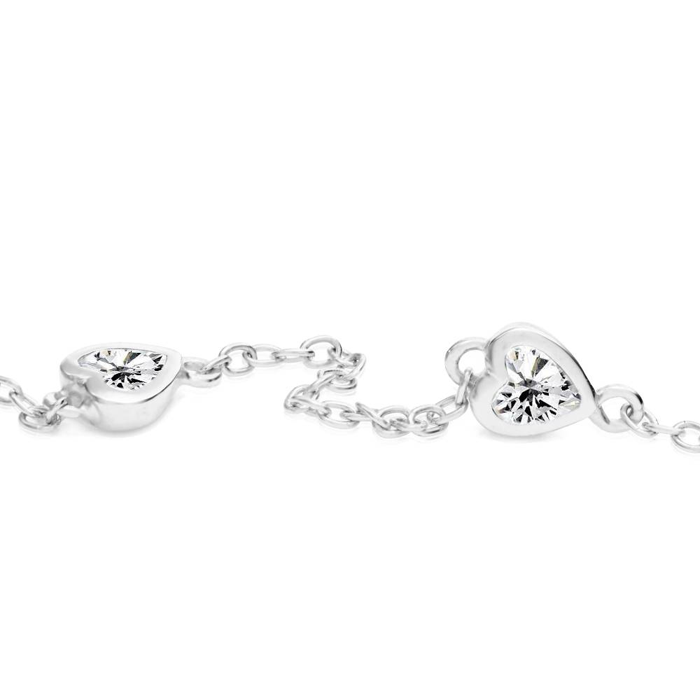 Bracelet avec Nom en Chaîne de Cœur Charli en Argent Sterling-2 photo du produit
