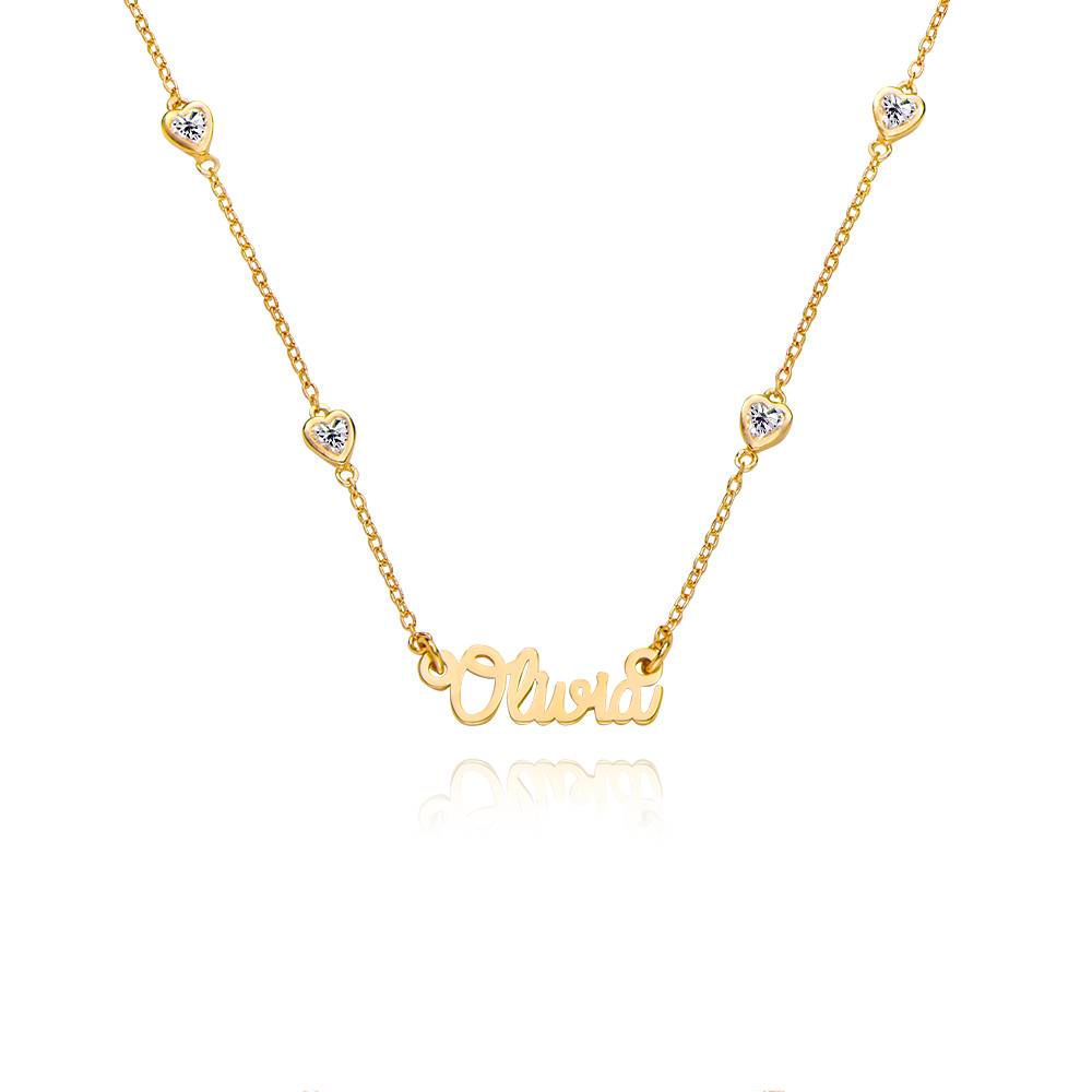 Charli Herzenkette Namenskette für Mädchen - 750er vergoldetes Silber-5 Produktfoto