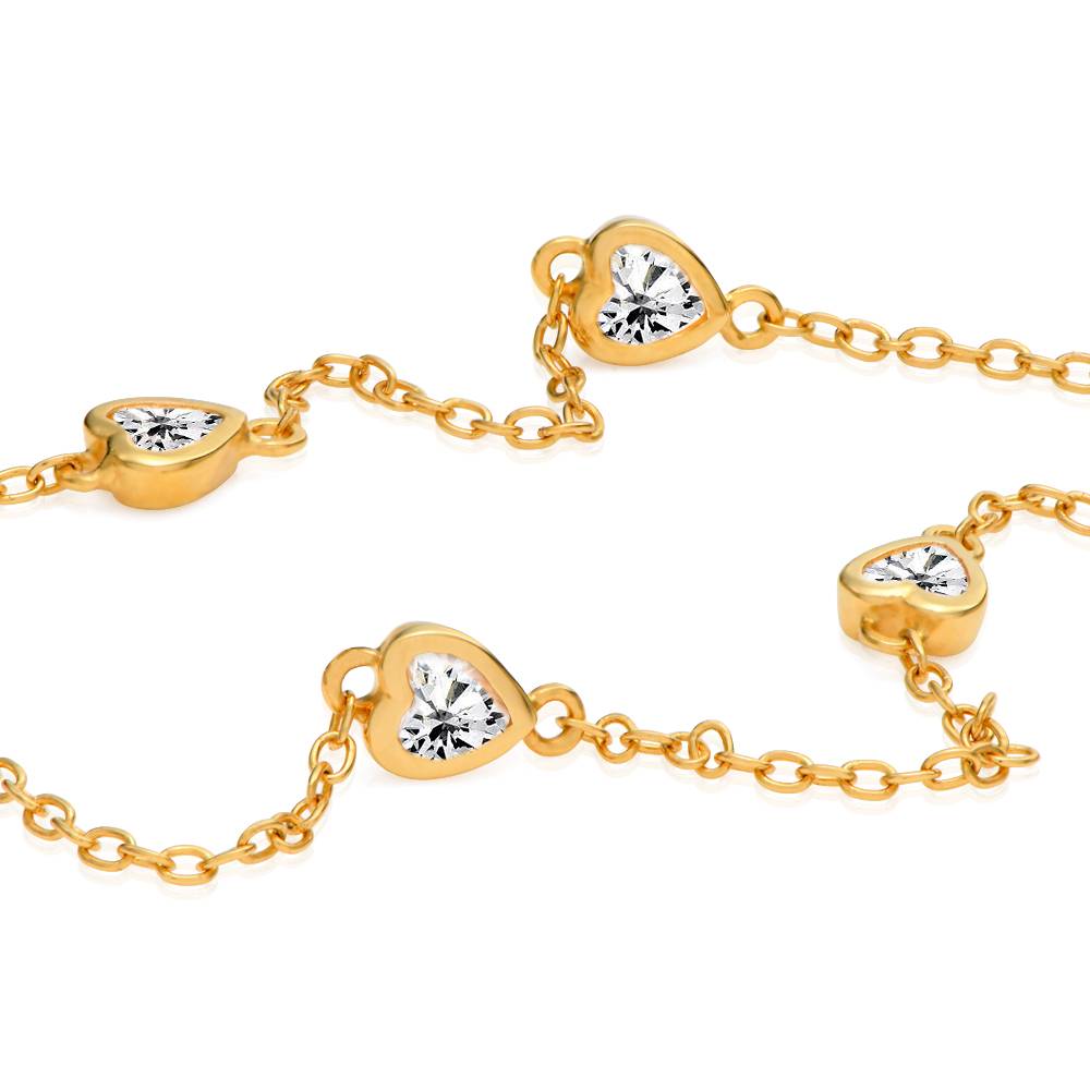 Charli Heart Chain Navnehalskæde i 18K guldbelægning-4 produkt billede