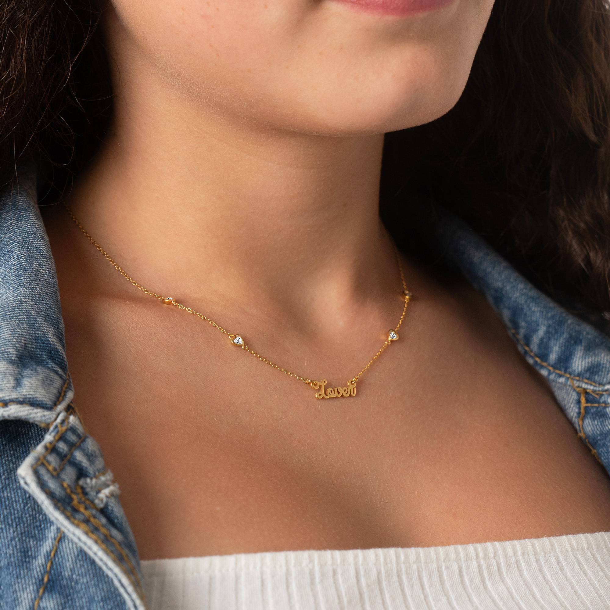 Collana con nome Charli Heart Chain placcata in oro 18K-2 foto del prodotto