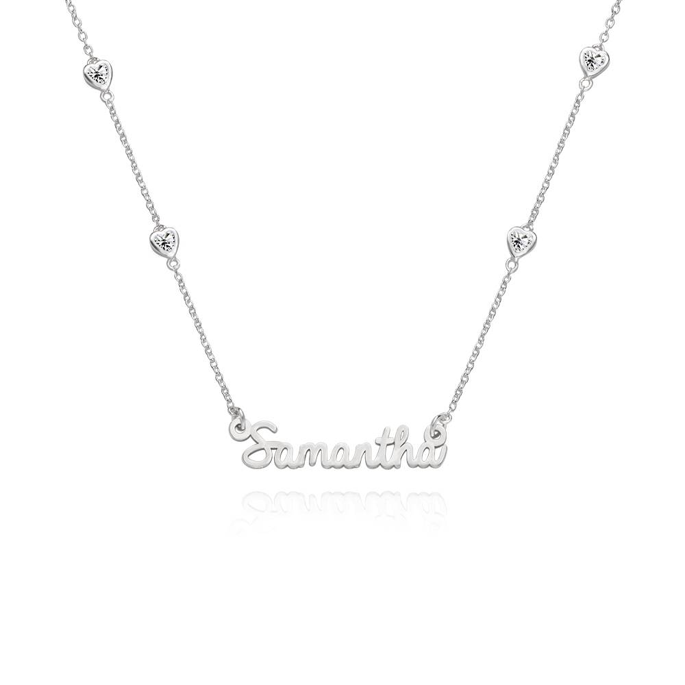 Collana con nome Charli Heart Chain in argento sterling-5 foto del prodotto