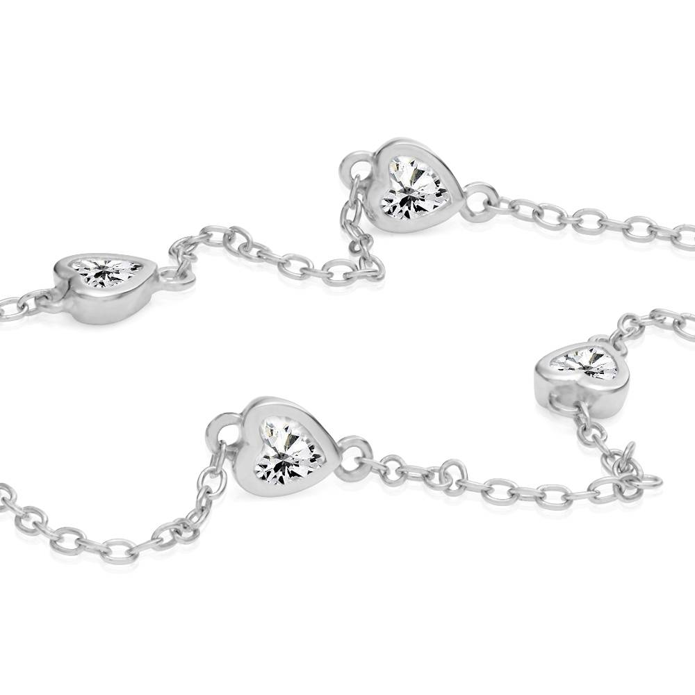 Collar con nombre y cadena de corazón Charli en plata de ley-6 foto de producto