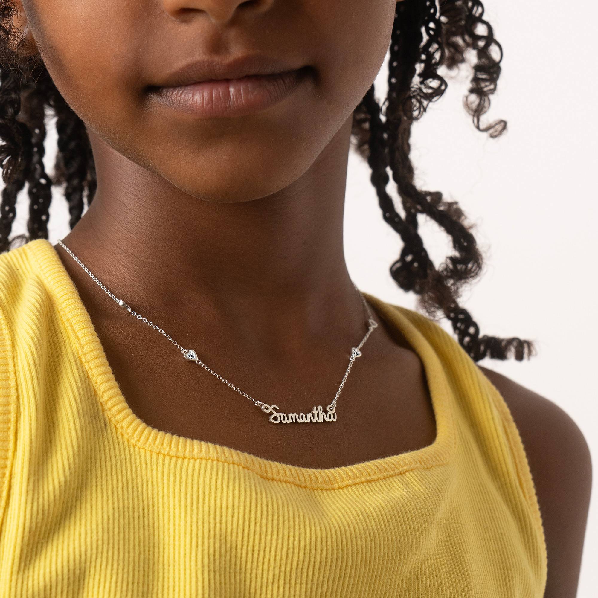 Charli Heart Chain Girls Name Necklace in Sterling Silver-5 product photo