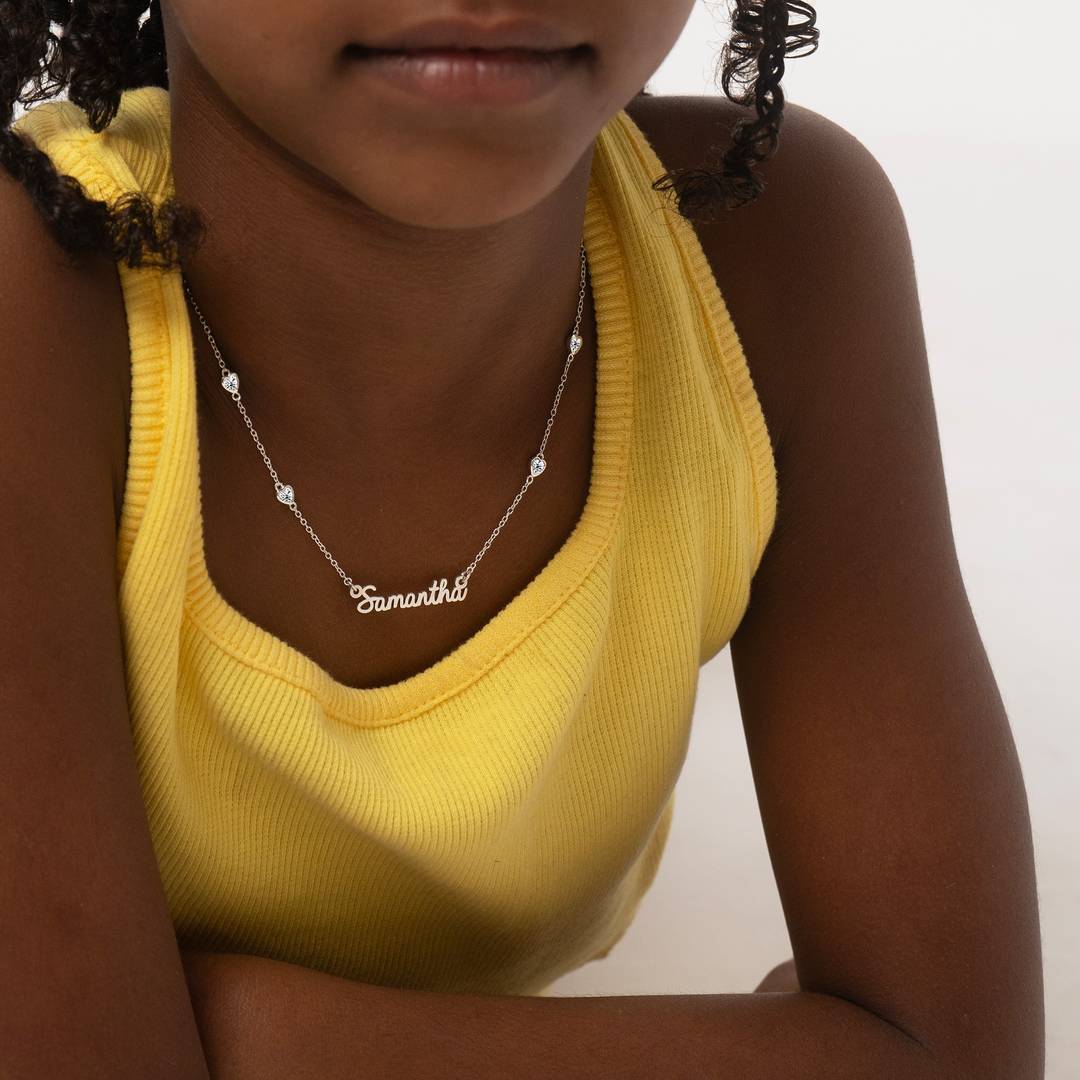 Charli Heart Chain Name Necklace for Girls in Sterling Silver | MYKA