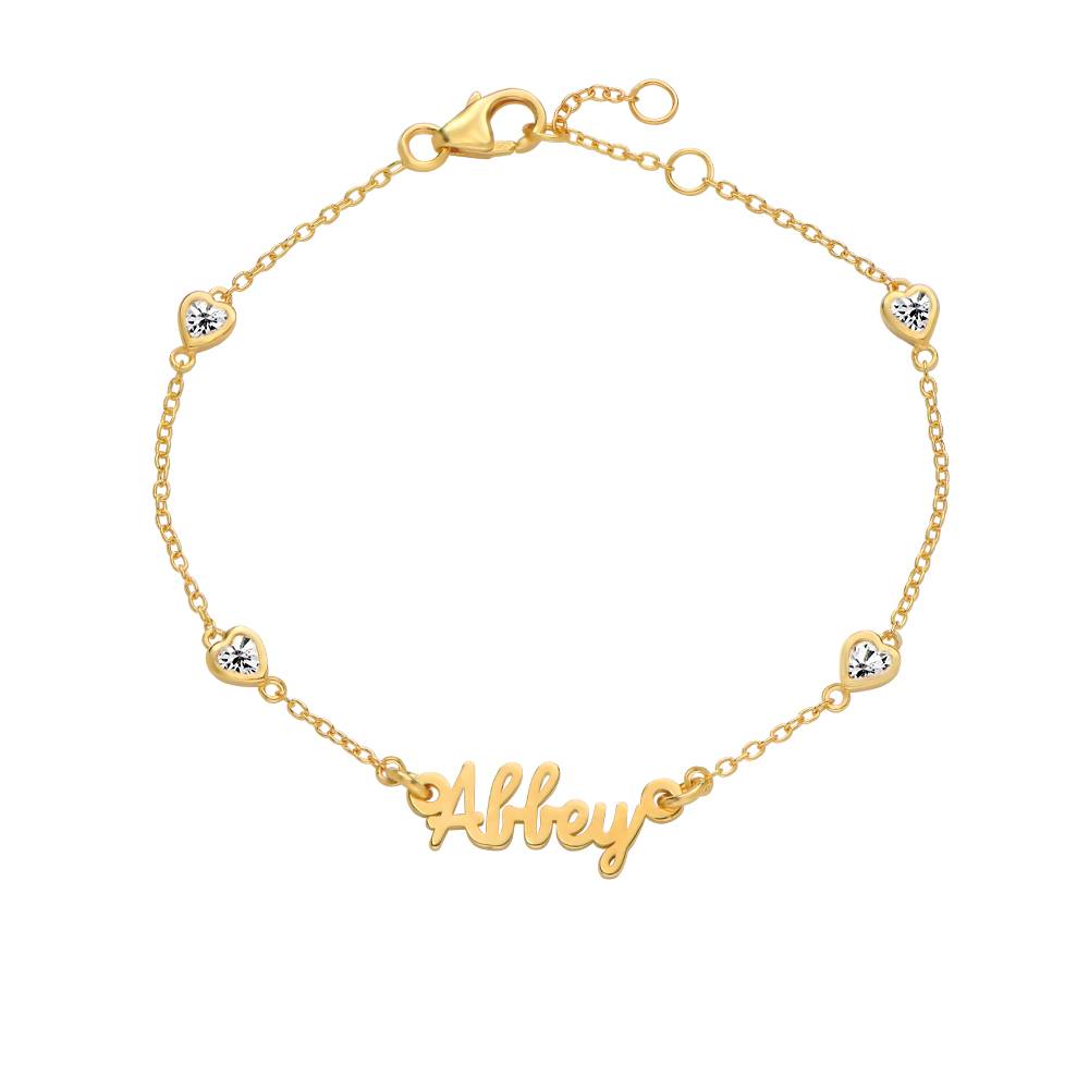 Bracelet prénom Charli cœurs enchaînés en Vermeil 18 carats photo du produit